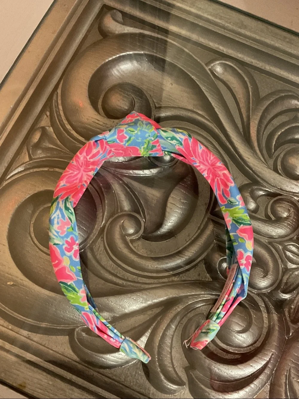 Lilly Pulitzer Pink & Blue Floral Twisted Headband